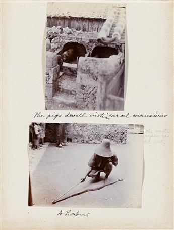 (JAPAN) An album with approximately 67 images documenting the city of Naha on the Okinawa Island and its inhabitants. Circa 1910s.